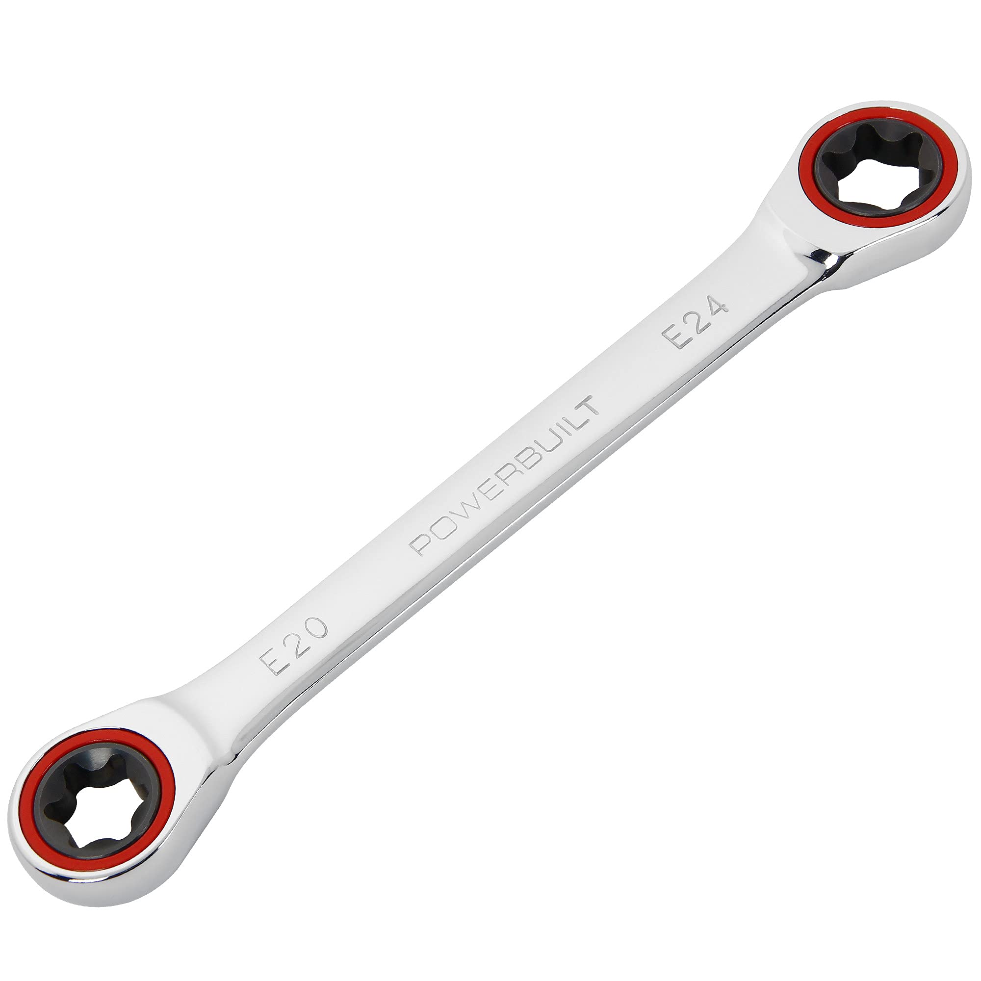 Powerbuilt E20/E24 Ratcheting Double Box-End E-Torx E-Star Wrench, 72-Tooth Ratcheting Wrench with 5-Degree Swing for Tight Spaces - 641762 โ image 1