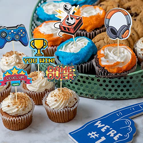 Gyufise 36Pcs Video Game Cupcake Toppers Game On Controllers Cupcake Picks Gamepad Cake Decorations For Game Theme Baby Shower Kids Boys Girls Birthday Anniversary Party Decorations Supplies #TOP4