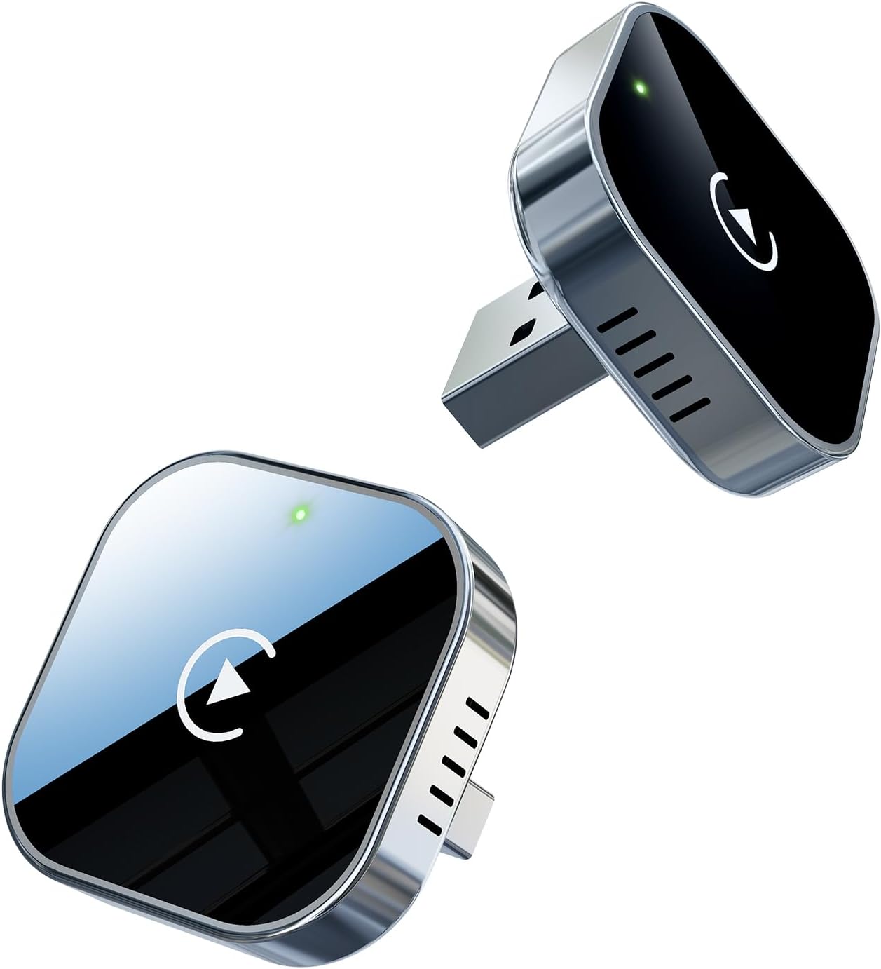 teeran wireless carplay adapter upgrade wired carplay to wireless, mini cube design for cars with built-in wired apple carplay plug and play easy use fast stable connection car play for iphone silver frame