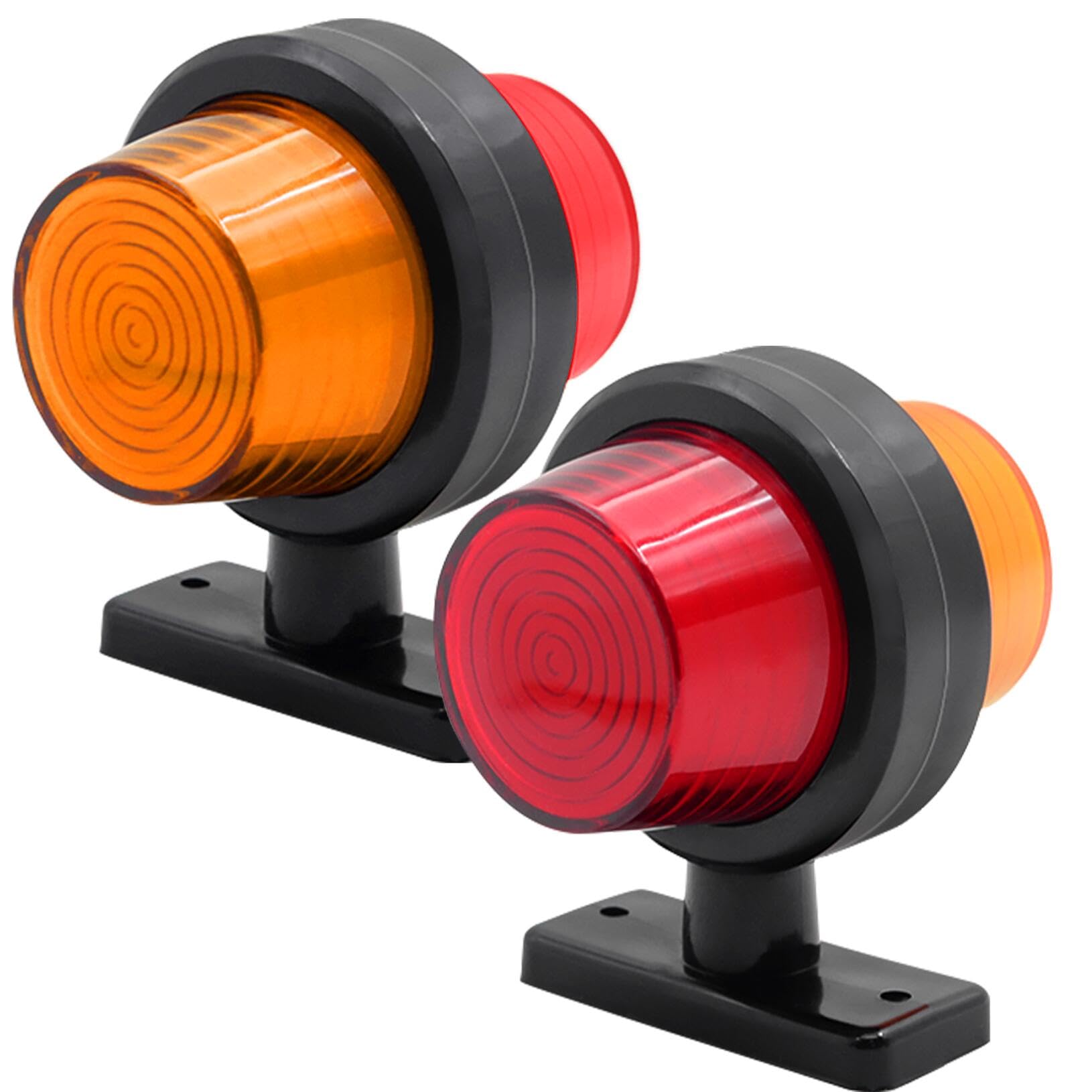 2PCS LED luces de posición lateral 12V 24V, indicadores laterales de remolque universales luces de liquidación advertencia de doble cara luces para remolque camión RV (Amarillo&Rojo)