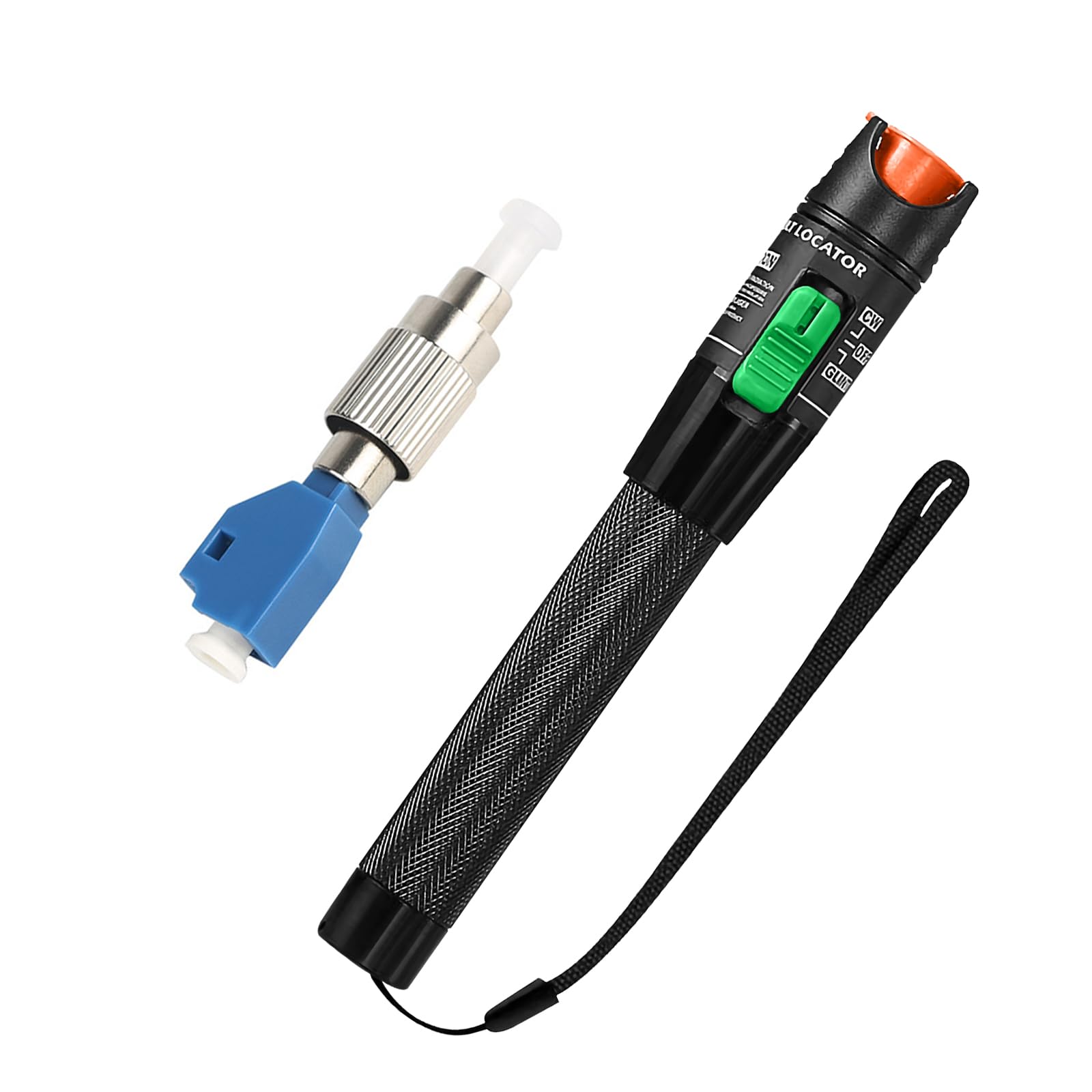 Visual Fault Locator Kit 30mW, 30KM VFL Red Light Pen with 2.5mm Universal Connector FC to LC Adapter, FTTH Fiber Optic Tester for Network Cable Test