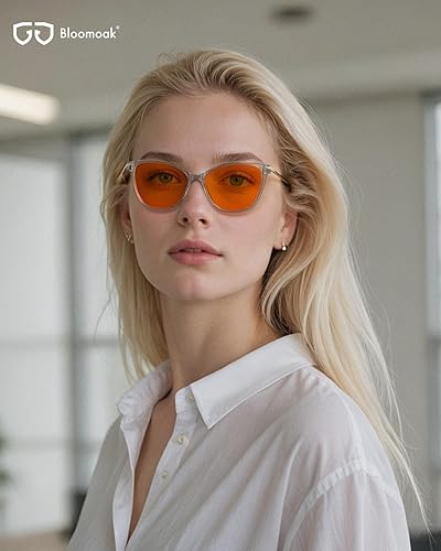 Miniatura 3 de Bloomoak - Gafas de bloqueo de luz azul-Gafas de juego ámbar antirreflejos para un mejor sueño para pantallas, televisores, teléfonos