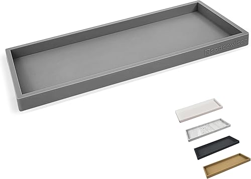 Miniatura 118 de Bandeja de encimera y tocador, 2 bandejas pequeñas de silicona de 7.7 pulgadas, bandeja de jabón de cocina, soporte para jabón de cocina, Gris