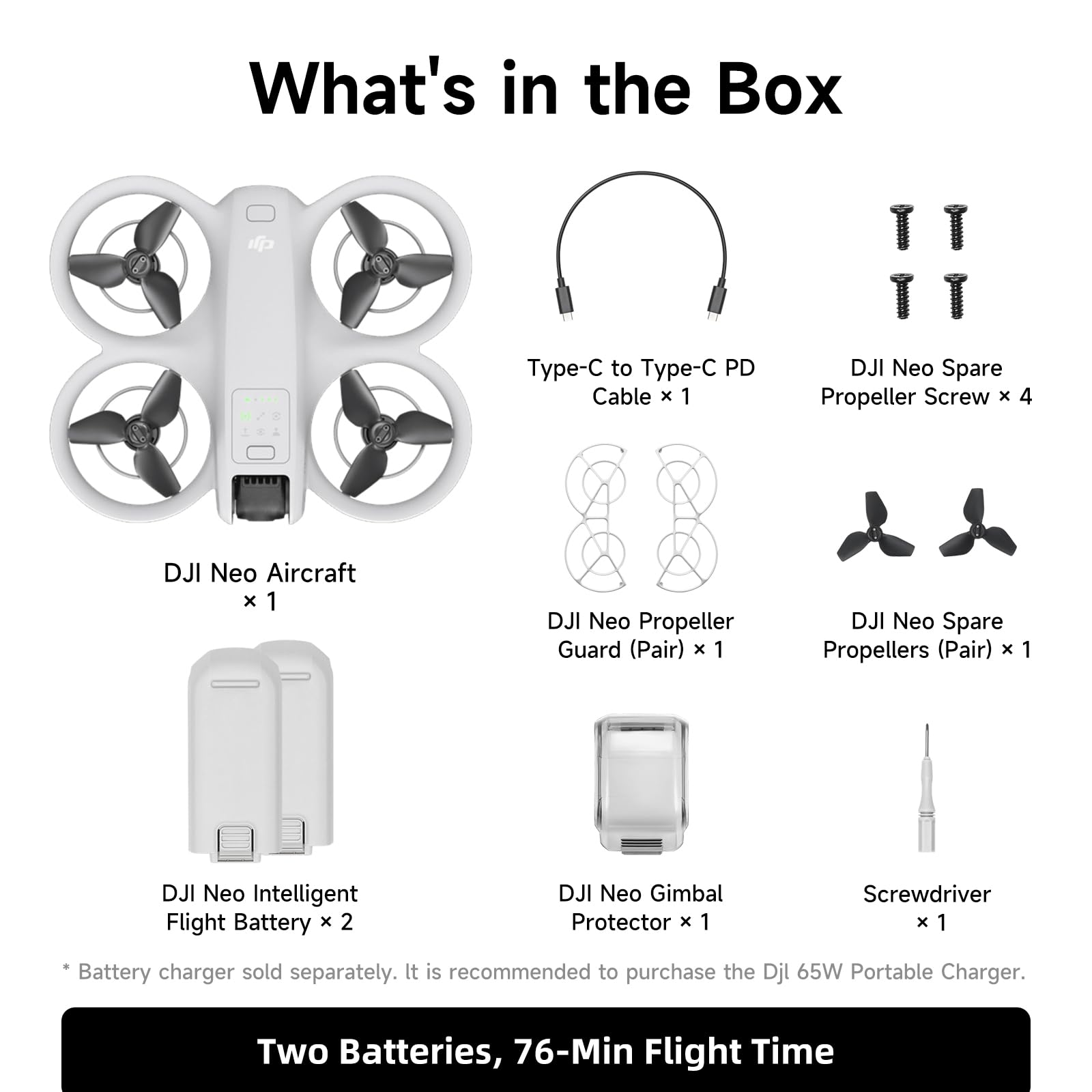 DJI Neo Drone with Camera 4K, Intelligent Flight Battery & Carrying Bag Bundle, Foldable FPV GPS Drone for Adults, Beginners, Professionals