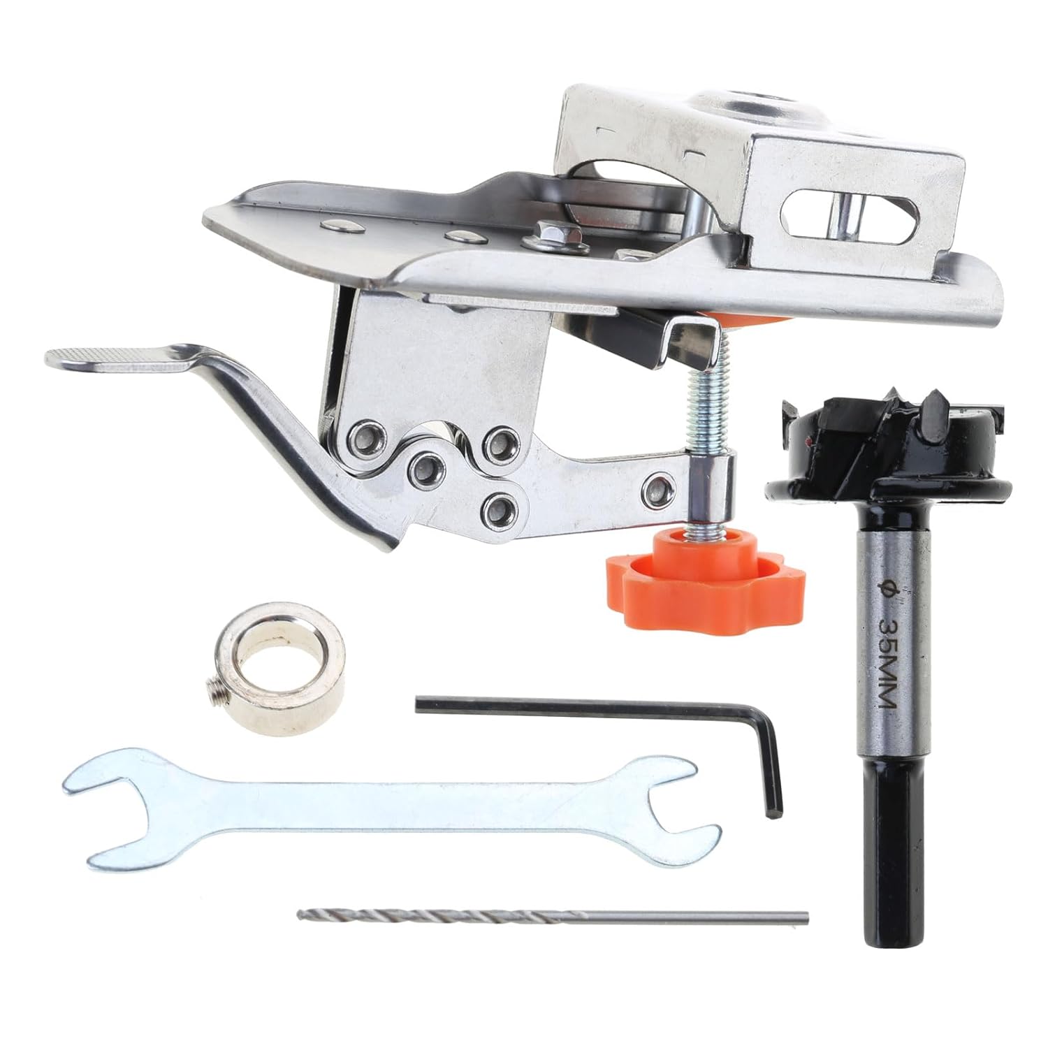 Woodworking Hole Opener Triangle-Edged Locator Guide with 35mm Hinge Boring Opening for Door Cabinets Puncher Woodworking Tool Set