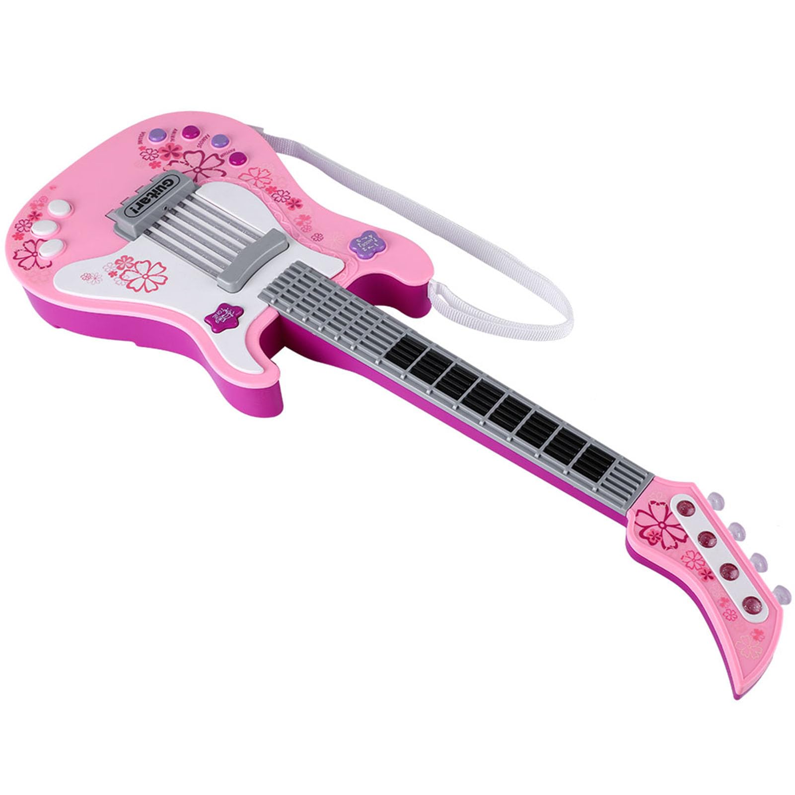 Guitarra para Niños Pequeños, Juguete de Mini Guitarra para Niños, de de para de Multifuncional para Juguete de bajo con Correa, de Instrumento Musical Portátil (PINK)