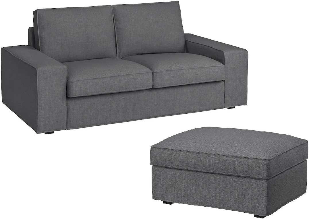 Original Covers for Kivik Loveseat and Ottoman. Color: Skiftebo Dark Gray (Covers Only)