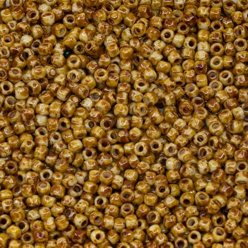10g TOHO Seed Beads 8/0, Small Japan rocailles, #41+T Beige Picasso Hybrid