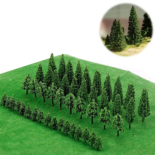 FENGQ 50Stück Modell Bäume Miniatur, Bäume Eisenbahn Landschaft Diorama Baum Architektur Bäume, Stücke Modell Bäume für DIY Landschaft, Mini Landschaft Landschaftsgestaltung
