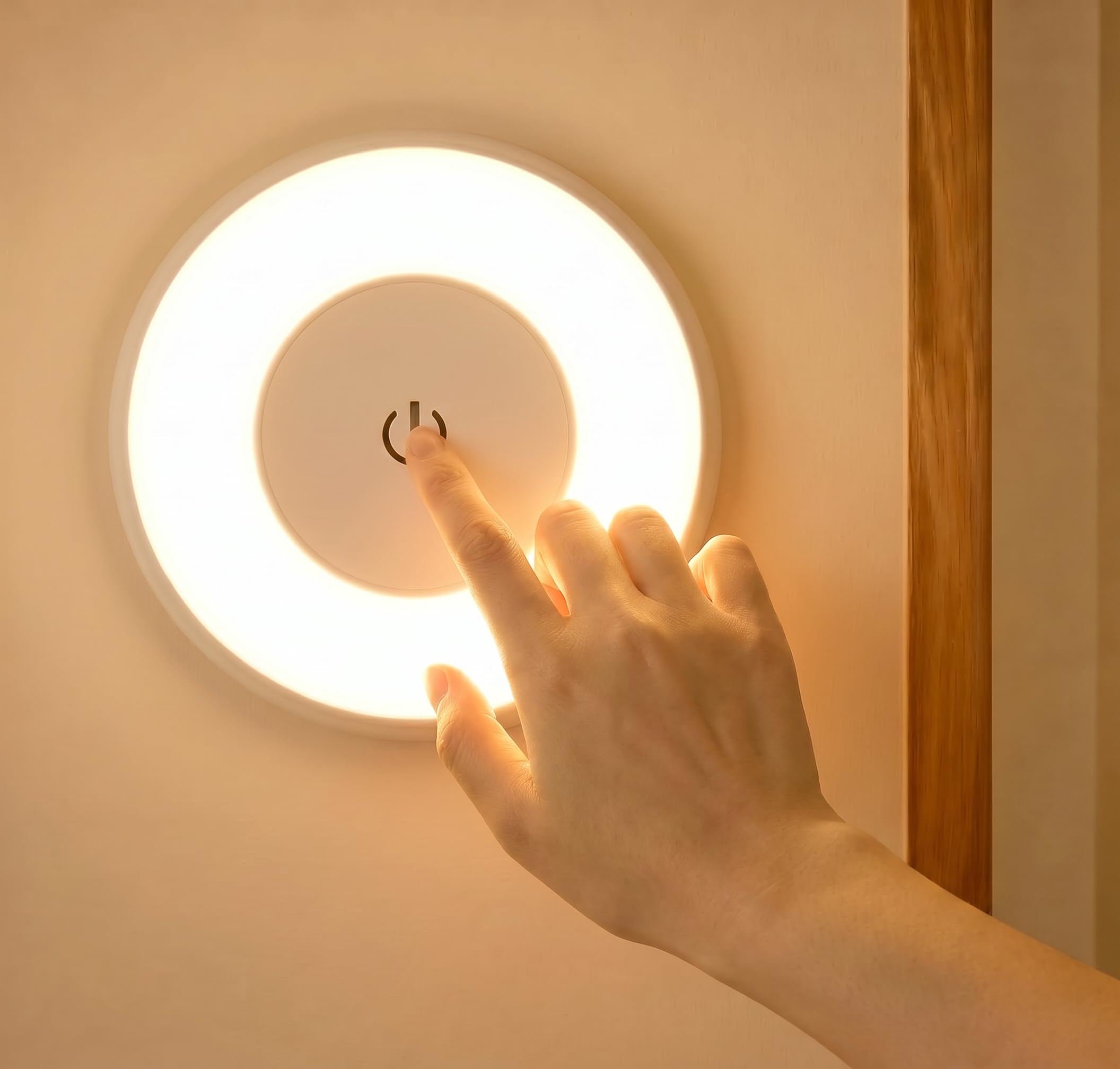 Rechargeable LED Night Light Magnetic Stick On Touch Light with 3 Color Modes Portable Wireless Dimming Lamp for Bedroom Wardrobe Cupboard Nursery Breastfeeding Night Boys Girls Feeds Bedside Lamps