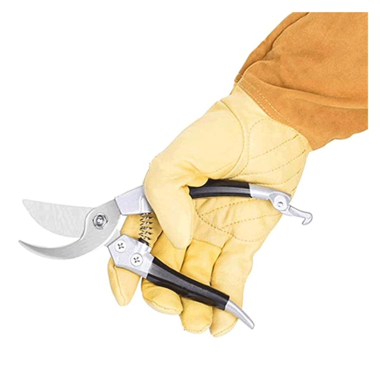 Gants de jardinage for la taille des rosiers, cuir de chèvre jaune, plusieurs tailles(Small)