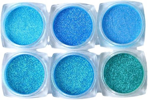 Miniatura 6 de 6 frascos holográficos de purpurina para arte de uñas, efecto espejo, pigmento metálico, camaleón, aurora, sirena, cromado, polvo de purpurina