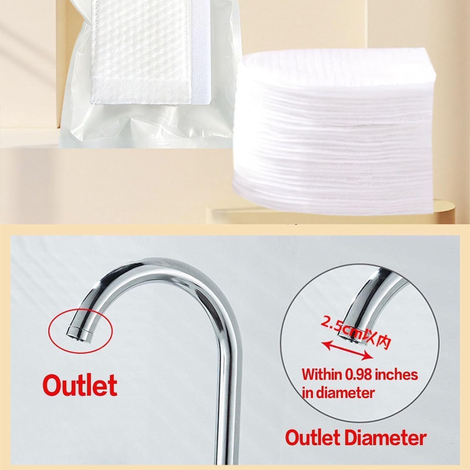 Bolsa Filtrante para Grifo, Filtro de Agua Universal y Reutilizable para Fregadero de Cocina, Filtro Transparente para Grifos, Retiene Óxido, Sedimentos e Impurezas; Incluye Correa (50 piezas)