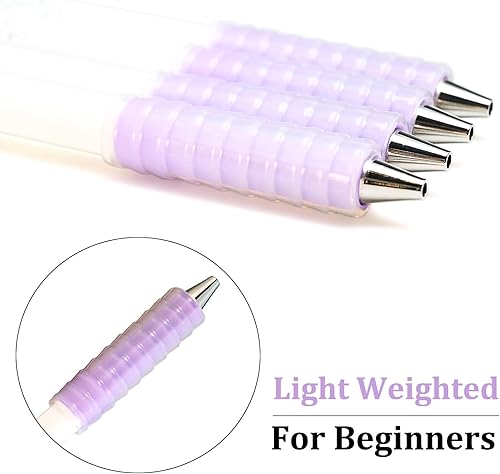 Miniatura 2 de Bolígrafos giratorios Flying Panda Pen Mod Blanco, hecho a mano ligero con peso giratorio para principiantes, agarre morado