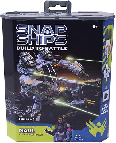 Miniatura 7 de Snap Ships Forge Maul FT-12 Assault Mech - Construir para la batalla - No requiere baterías - Construye 3 diseños diferentes -8+