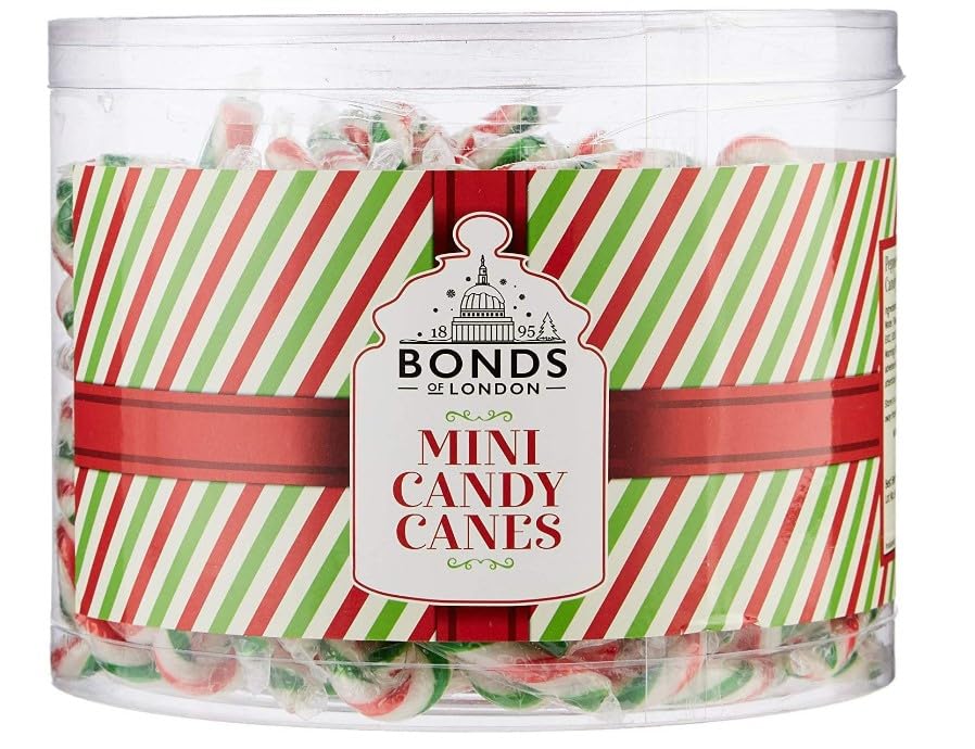 Mini Peppermint Candy Canes Tub of 250 Pack - Present for Women-Men-Kids- Great Stocking Filler, Tasty Sharing Treats- Christmas 2024