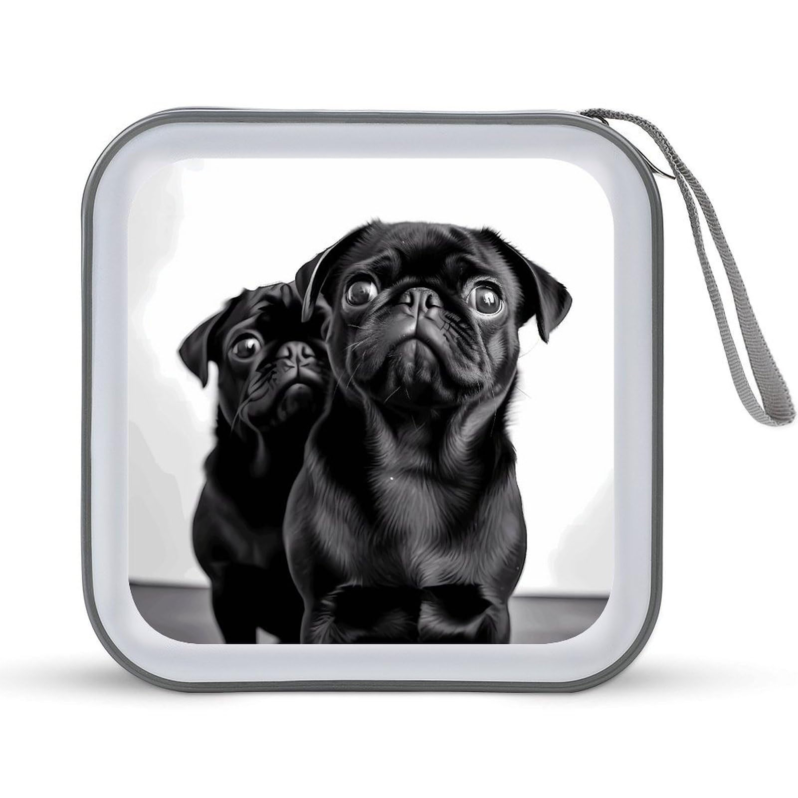 VstaDank - 40 Capacity Dog Dog CD Case, with Zipper Disc Storage Organizer, Portable Hard Plastic Storage CD Holder, Organizer