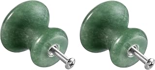 Rockcloud Pack of 2 Green Aventurine Polished Crystal Stone Cabinet Knobs