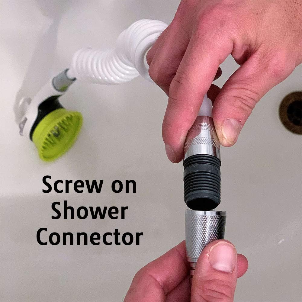 Wondurdog Pet Wash Attachment for Handheld Showers with Splash Guard Handle, Rubber Grooming Teeth. Designed for Handheld Showers.