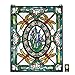 Design Toscano Dragonfly Floral Stained Glass Window Hanging Panel, 25 Inch, Stained Glass, Full Color