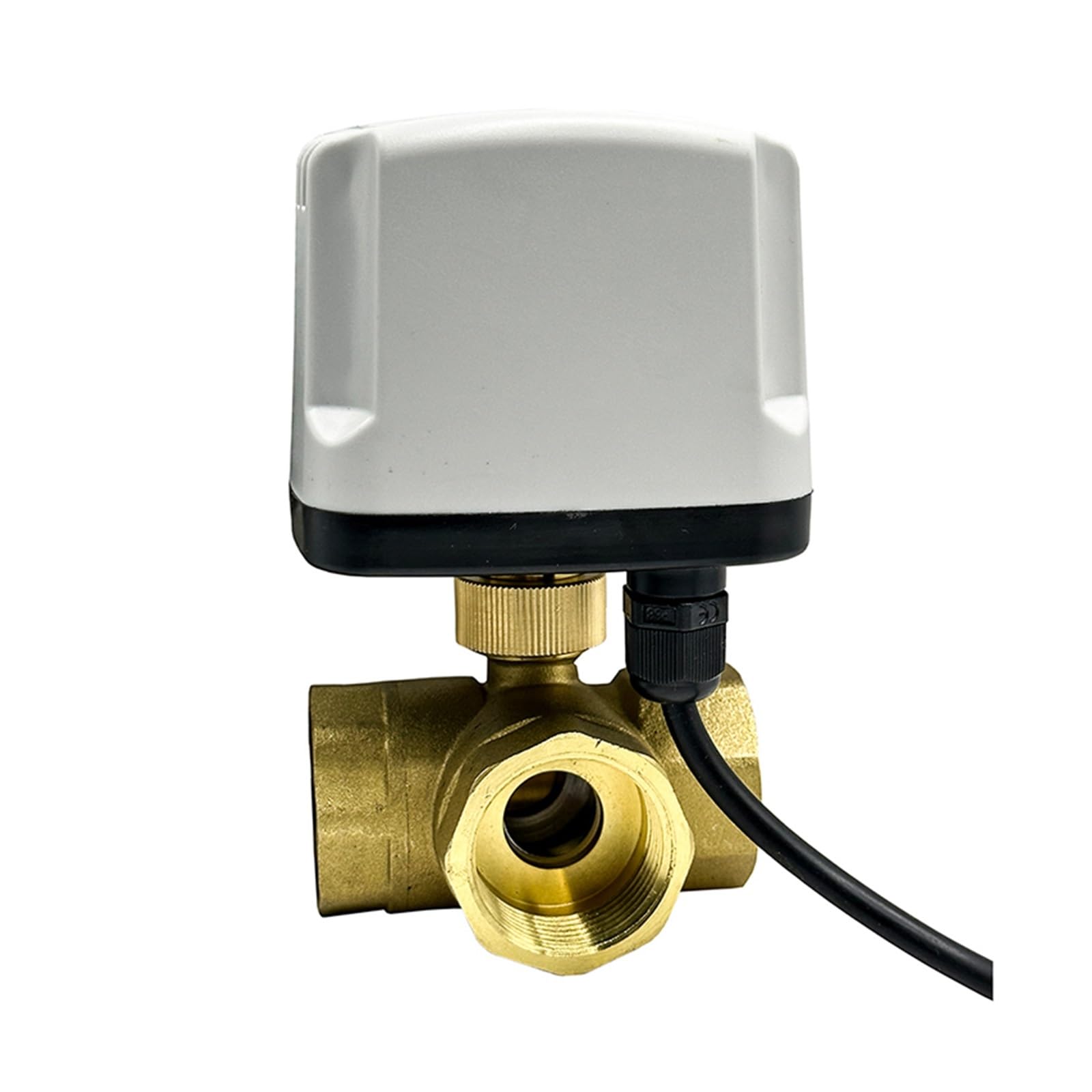 Válvula motorizada 3 vias Válvula de bola motorizada impermeable de 1/2 ", 3/4", 1 ", 2 pulgadas, 3 vías, válvula de bola eléctrica, válvula de bola de latón, Control bidireccional de tres líneas (Si