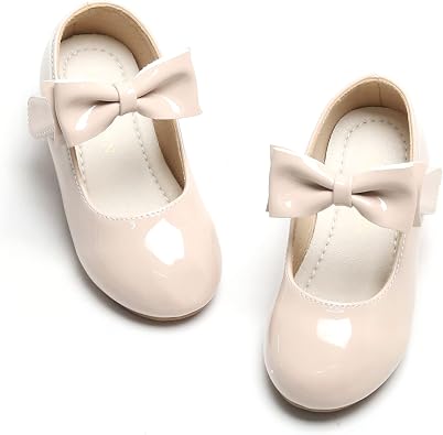 PHIRAMIN Toddler Flower Girl Dress Shoes - Little Girl Ballet Flats for Wedding Party