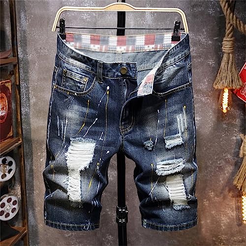 Shorts de grande taille décontracté en jean de coton pour homme tendance été YXWYXWA