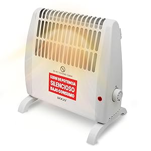 SOGO Calefactor Bajo Consumo con Temperatura Regulable – Calefactor Aire Caliente Silencioso con Termostato - Calefactor Baño, Cocina, Ideal para Espacios Pequeños - Estufa Eléctrica Bajo Consumo