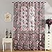Produktbild Urijk Transparent Gardine Vorhang aus Voile Fenster Dekoration Blumen Farboffsetdruck Schals Mit Stangendurchzug/Mit Ösen Dekoschal für Kinderzimmer Wohnzimmer Schlafzimmer, 1 Stück