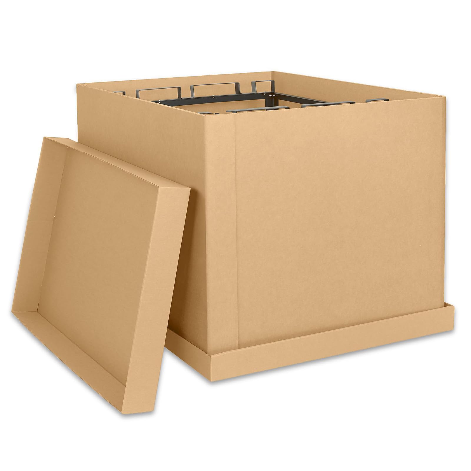Imballaggi Point – Cassa in cartone fondo+coperchio 116.5x77.5x90 cm (fondo 120x80x11) – Ideale per stoccaggio, fiere, archivio e spedizioni su pallet – Set da 3 pezzi