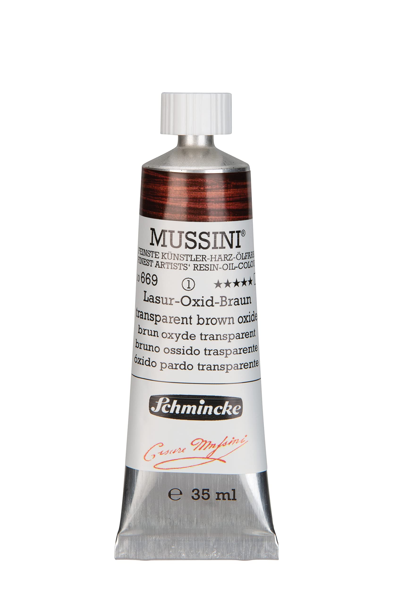 Schmincke Mussini Oils Translucent Brown Oxide 35ml Tube Series 1