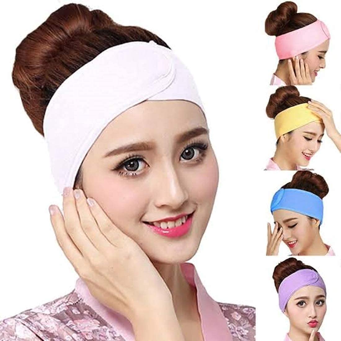 BODYTECH Professional Women's Polycotton Facial Headbands, Facial Band For Women Men, Facial Head Band Adjustable - Pack of 2 (multicolor)(FACIAL BAND)-image-3