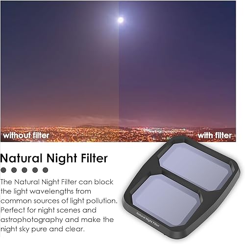 Miniatura 3 de XINANEE - Filtro de reducción de contaminación ligera para accesorios DJI Air 3, revestimientos multicapa, vidrio óptico AGC, antiluz nocturna
