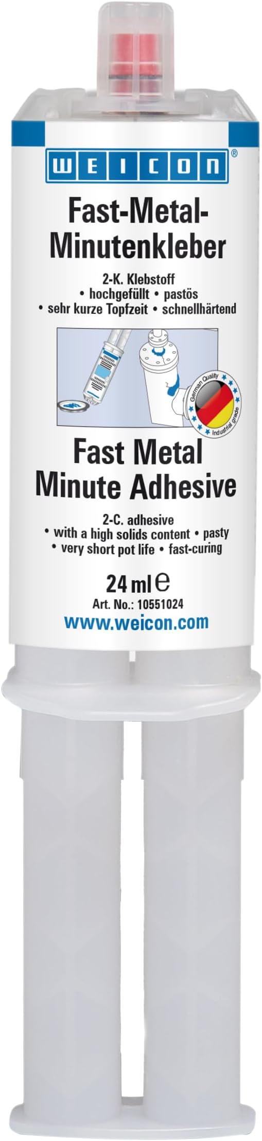 Fast metal Epoxy Minute Adhesive 24 Ml Liquid Metal 2 Components Epoxy Resin Adhesive For metal Wood Stone Plastic Glass Ceramic Grp Etc. Grey