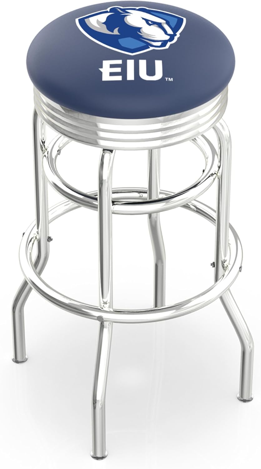 HBS L7C3C Eastern Illinois 30" Double-Ring Swivel Bar Stool with Chrome Finish