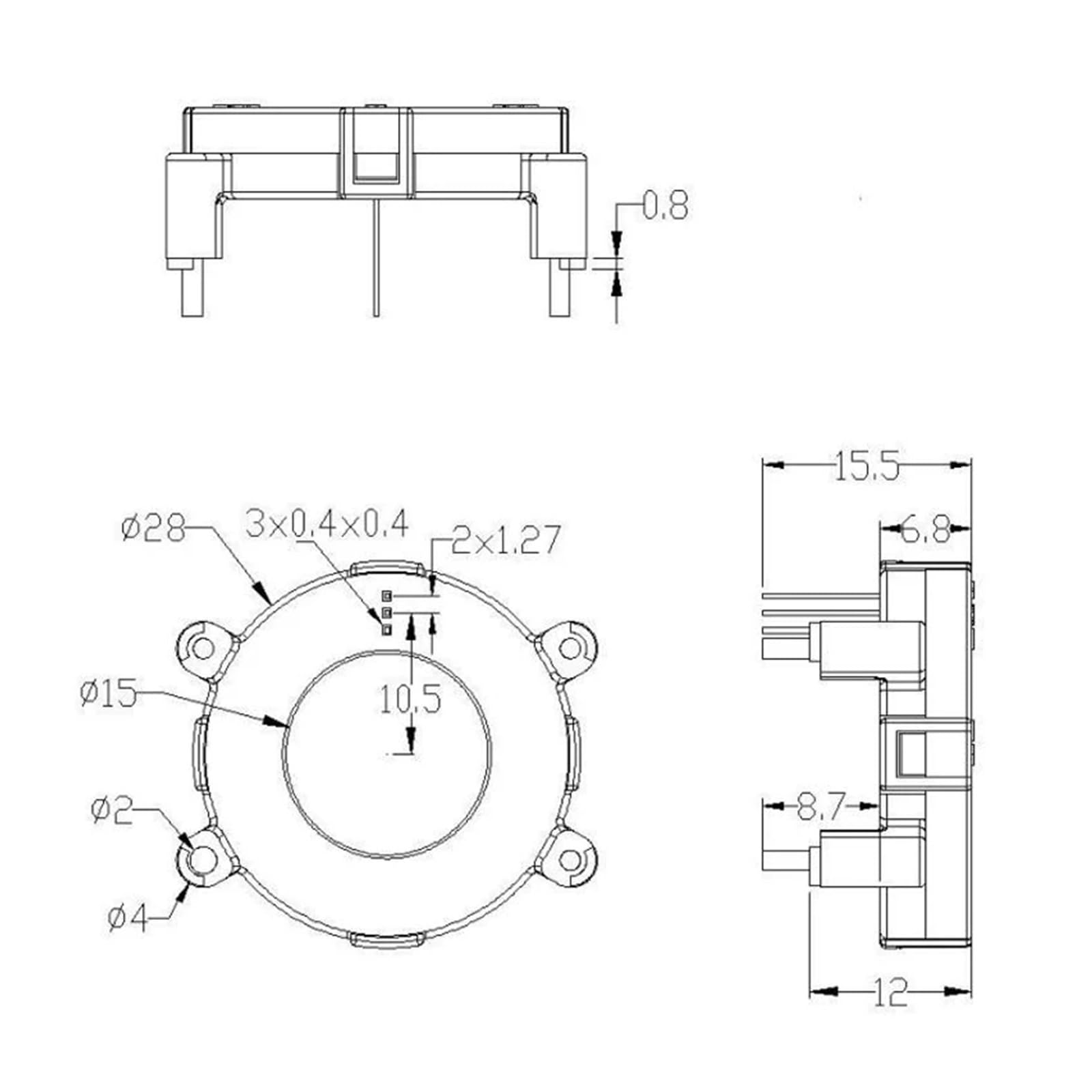 HJCMOONB Automotive Motor Controller Hall Current Sensor QN-C15 DC 100A 200A 400A/2.5±2V 0.625V 1.65V PCB Current Sensor(2.5V 1.65V,300A)