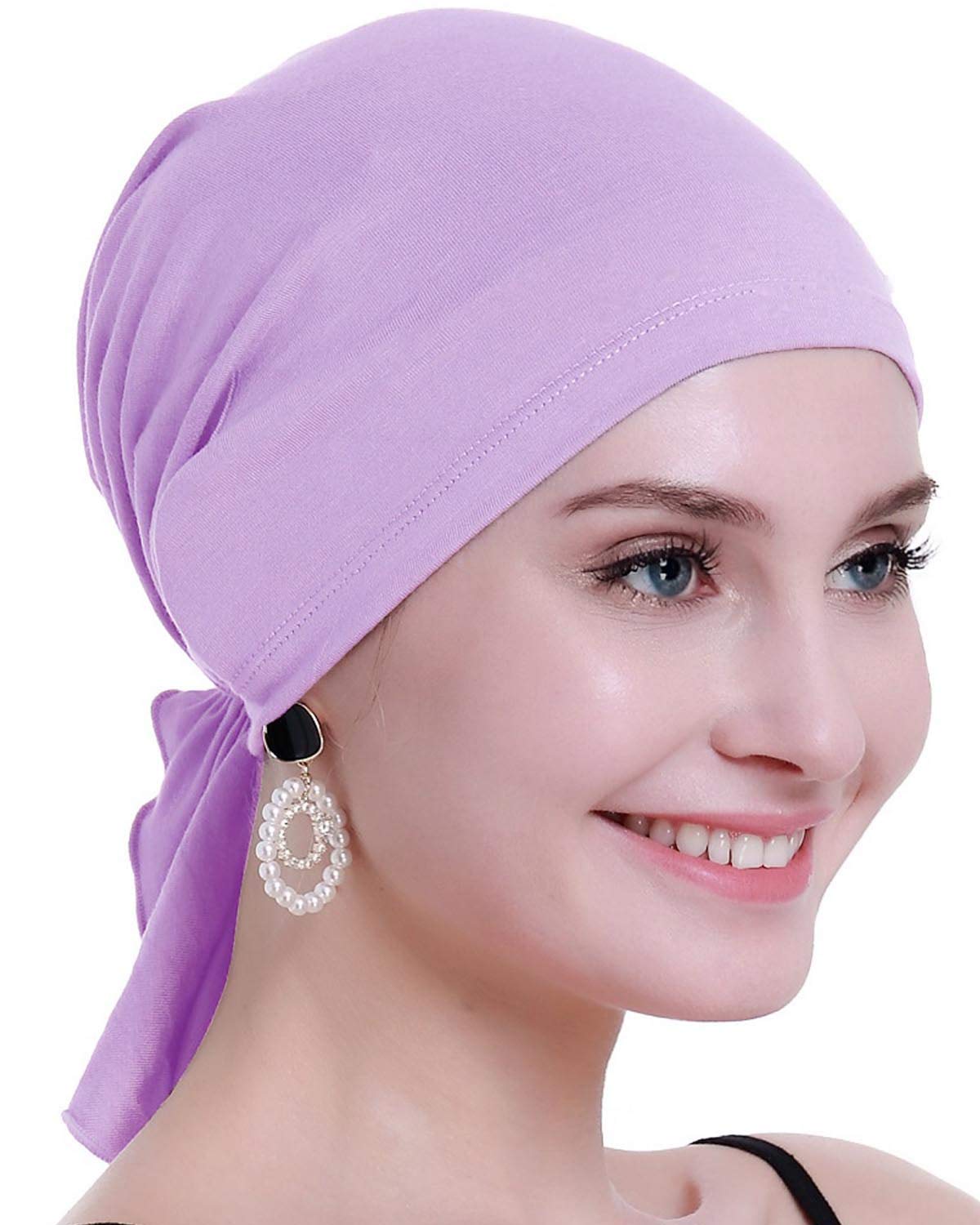 Osvyo Women's Bamboo Light Purple Bamboo Chemo Headscarf For Hair Loss - Cancer Slip On Headwear Turbans Hats Caps Sealed Packaging Light Purple