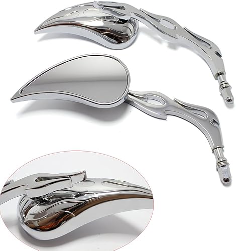 Miniatura 2 de Espejos de motocicleta personalizados cromados para Harley Davidson Sportster Street Fatboy Softail-Par