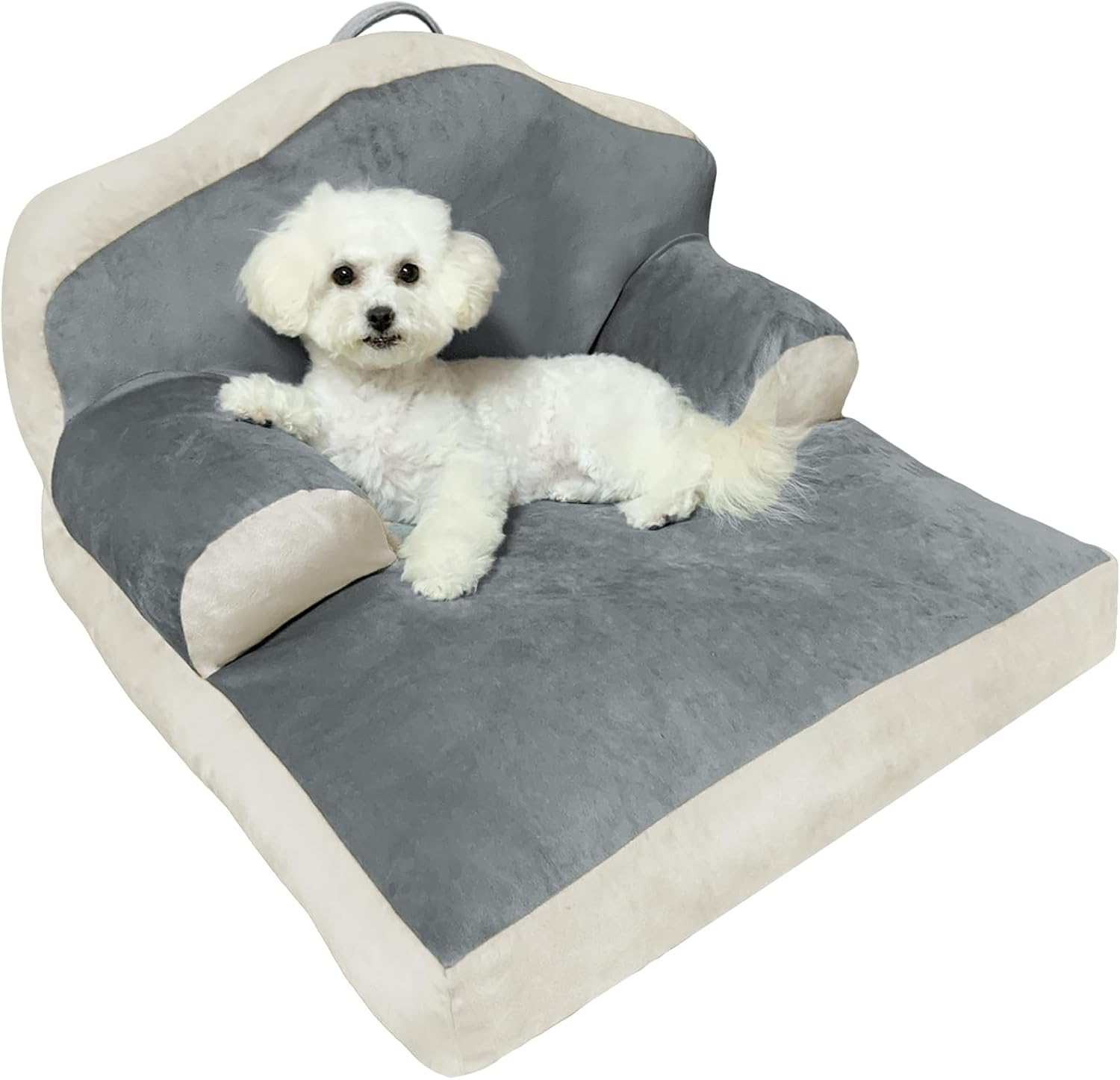 Pet Couch Bed, Machine Washable Dog Cat Beds for Small Dogs & Cats, Cozy Non-Slip Fluffy Cat Sofa Bed Up to 30lbs