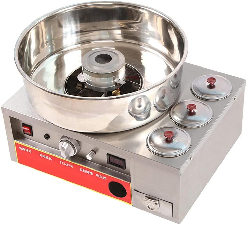 Portable Candy Floss Maker Machine Commercial, Commercial Cotton Candy Maker Gas Floss Machine Cart, Rechargeable Candy Floss Maker, Easy to use and quick to make marshmallows