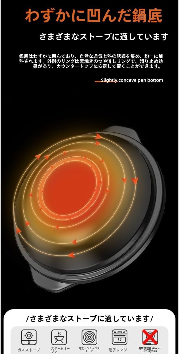 セラミックキャセロールポット、シチューポット、600～4000ml、浅型、空焚きしても割れにくい、業務用/家庭用、ガスコンロ専用、シ