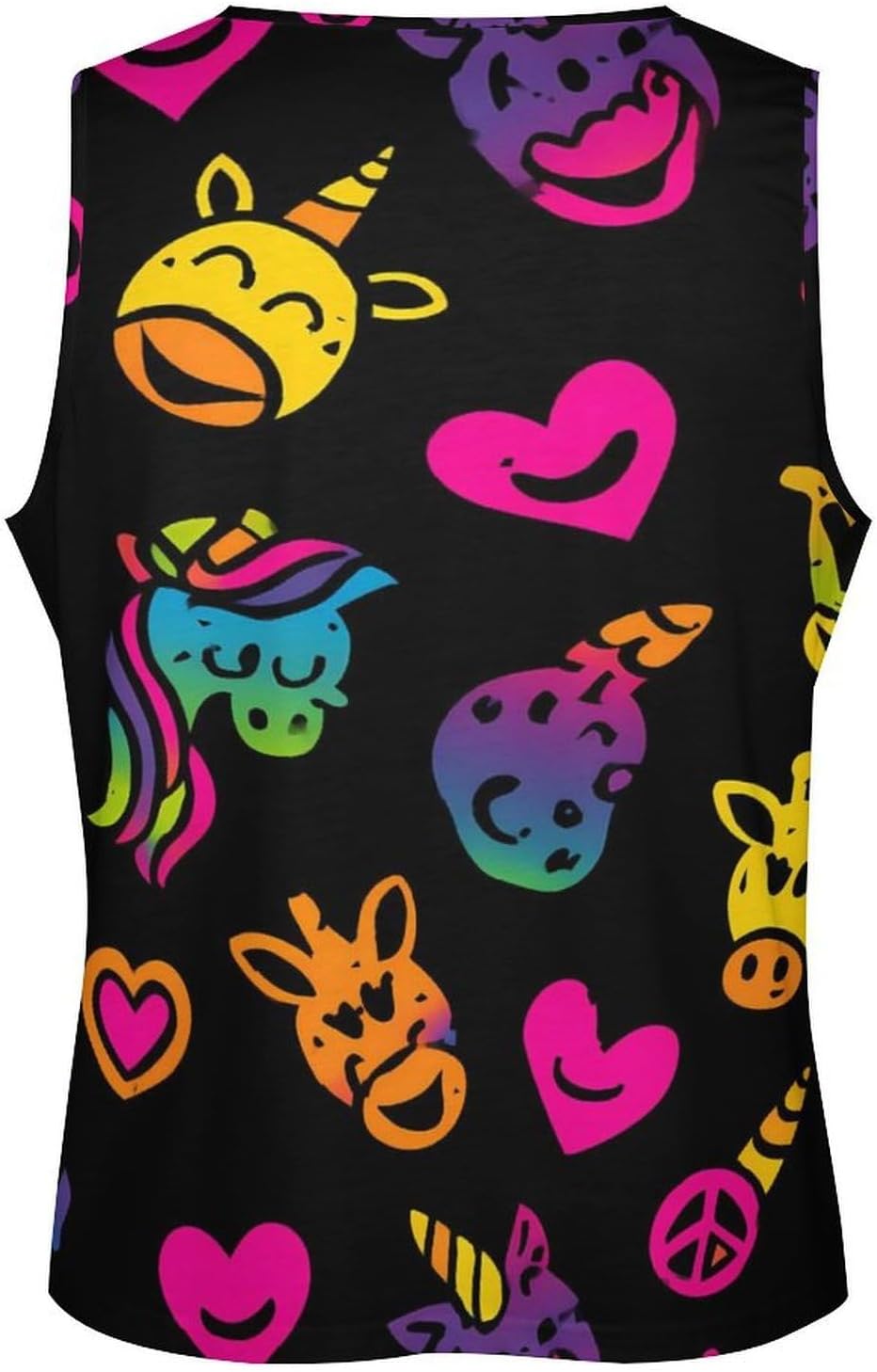 Funny Un-icorn Giraff Graffiti Mens Tank Top Slim Fit Workout Gym Tops 5XL | Quick Dry,Breathable