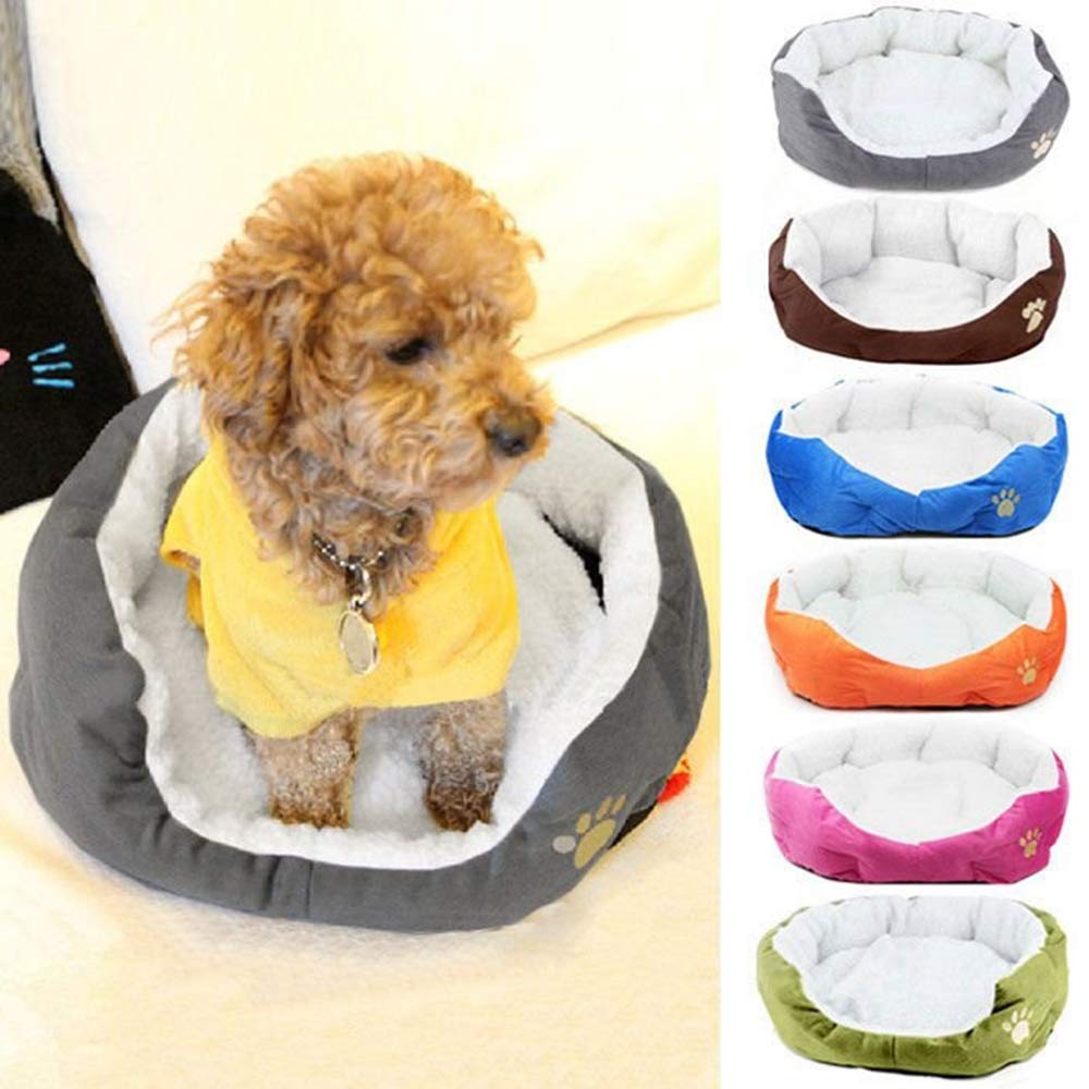 قطعة واحدة من سرير الحيوانات الأليفة الدافئ، وسادة للحيوانات الاليفة قابلة للازالة، وسادة ناعمة ومستديرة، مستلزمات الحيوانات الاليفة للكلاب الصغيرة والقطط، لون رمادي، اصدار جديد وشائع