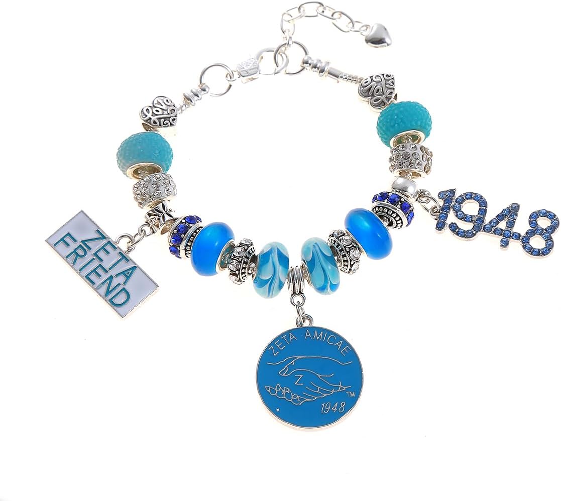 ZETA Friends Greek Letters 1948 Amicae ZA Bracelets Sorority Large Beads Gifts Sisterhood Club Jewelry - Image 2