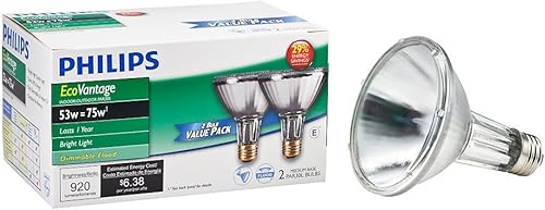 Philips 429365 Halogen PAR30L 75 W equivalente a 25 grados, blanco suave, paquete de 2