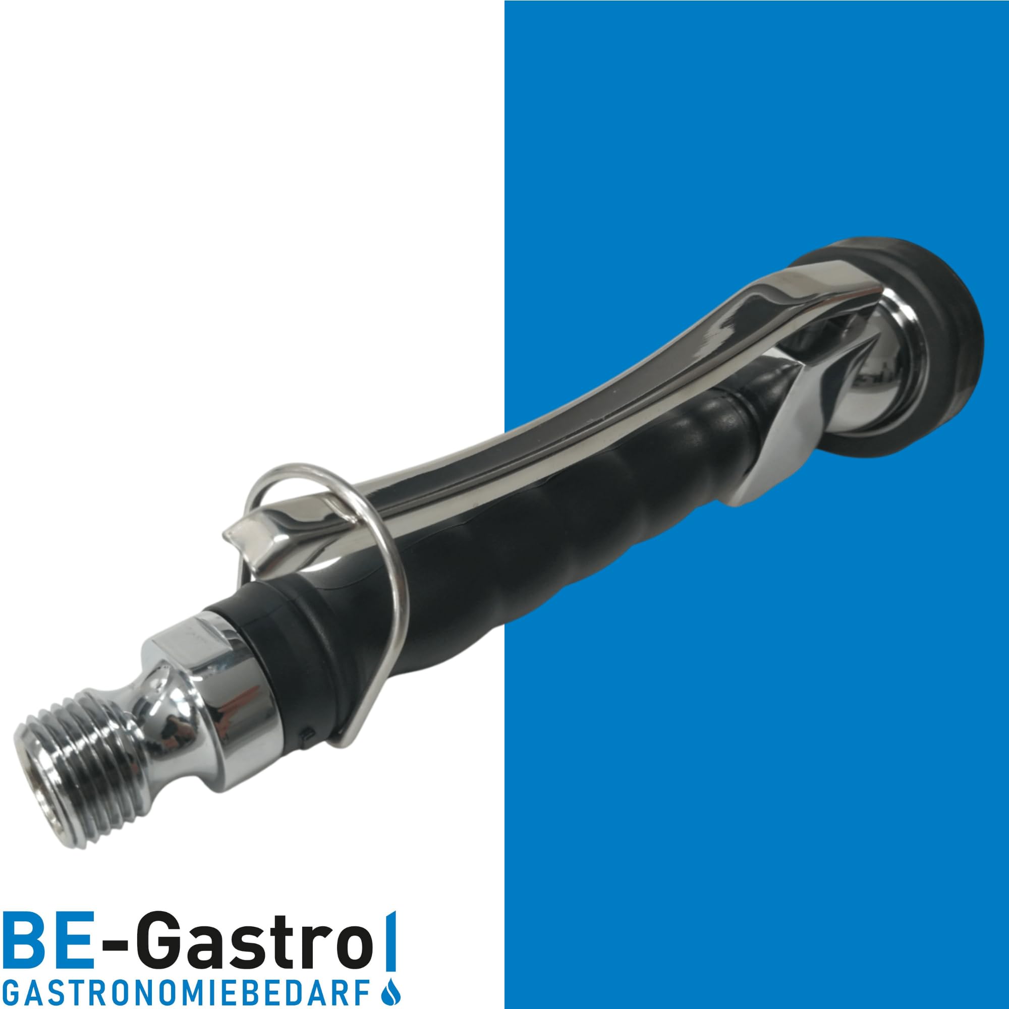 BE-GASTRO® I Profi Gastro Handbrause (Schwarz | Blau) inkl. Feststellbügel | 1/2" Standard-AG | Edelstahl Ersatzbrause für Geschirrbrause/Gastrobrause