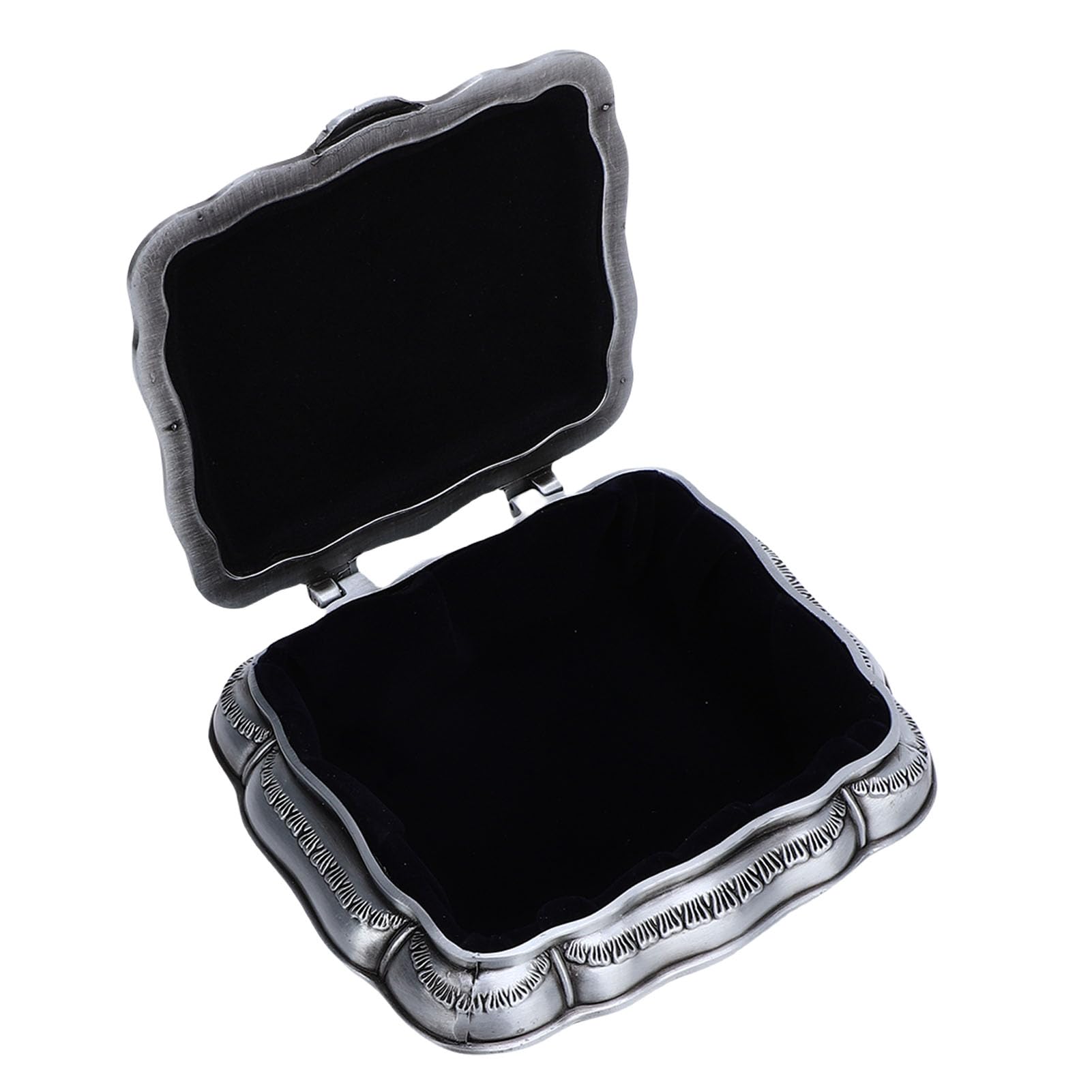 Jelquix Luxury Rectangle Jewelry Box, Vintage Zinc Alloy Trinket Organizer Storage Box with Black Velvet Lining, Ideal for Rings Earrings Necklaces