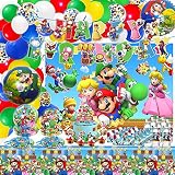 Mario Birthday Party Supplies, Mario Birthday Decorations Include Banner, Balloons Arch, Foil Balloo