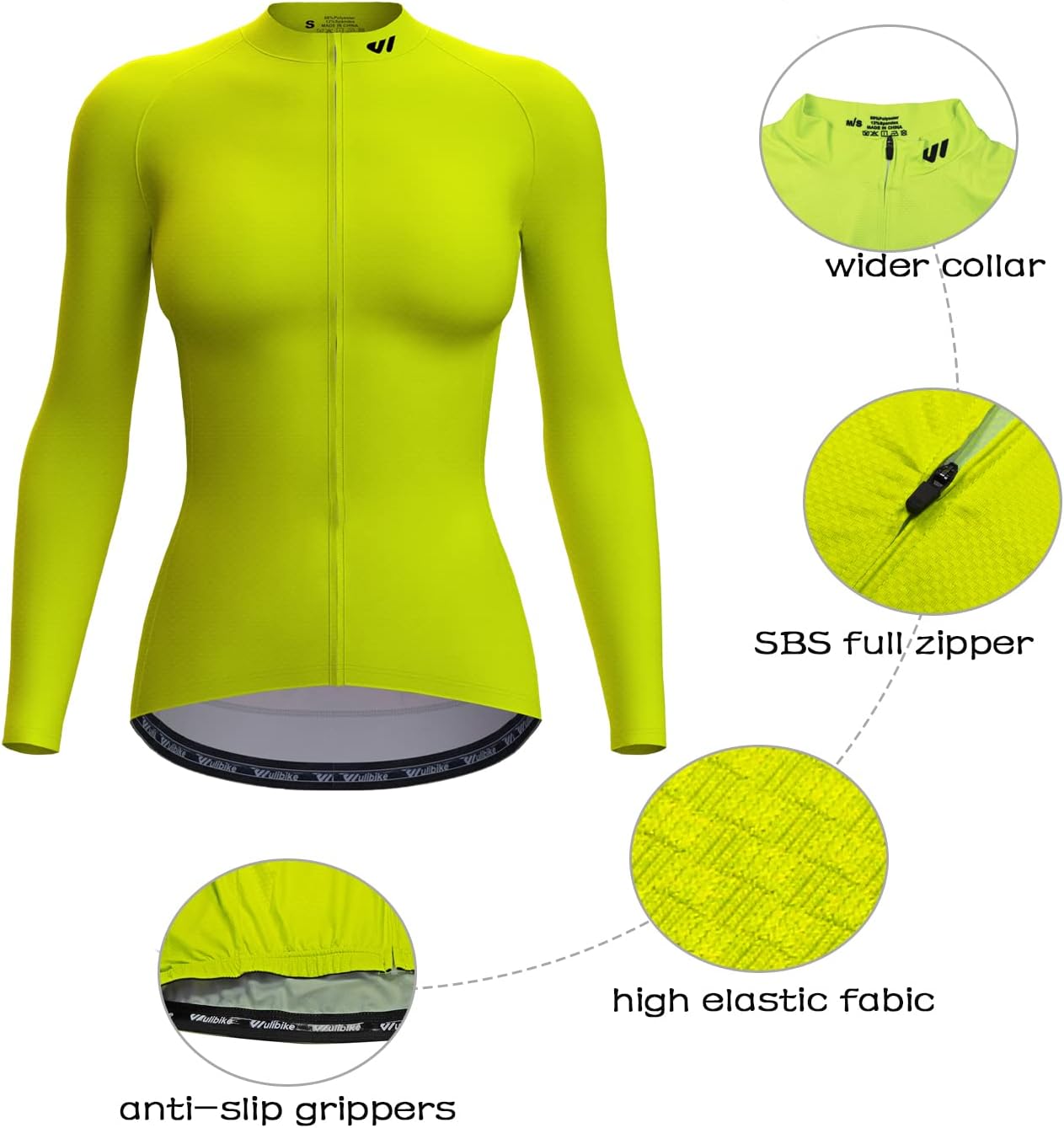 Wulibike Cycling Jersey Women Long Sleeve,Bicycle Biking Bike Shirts for Women with Pockets - Image 6