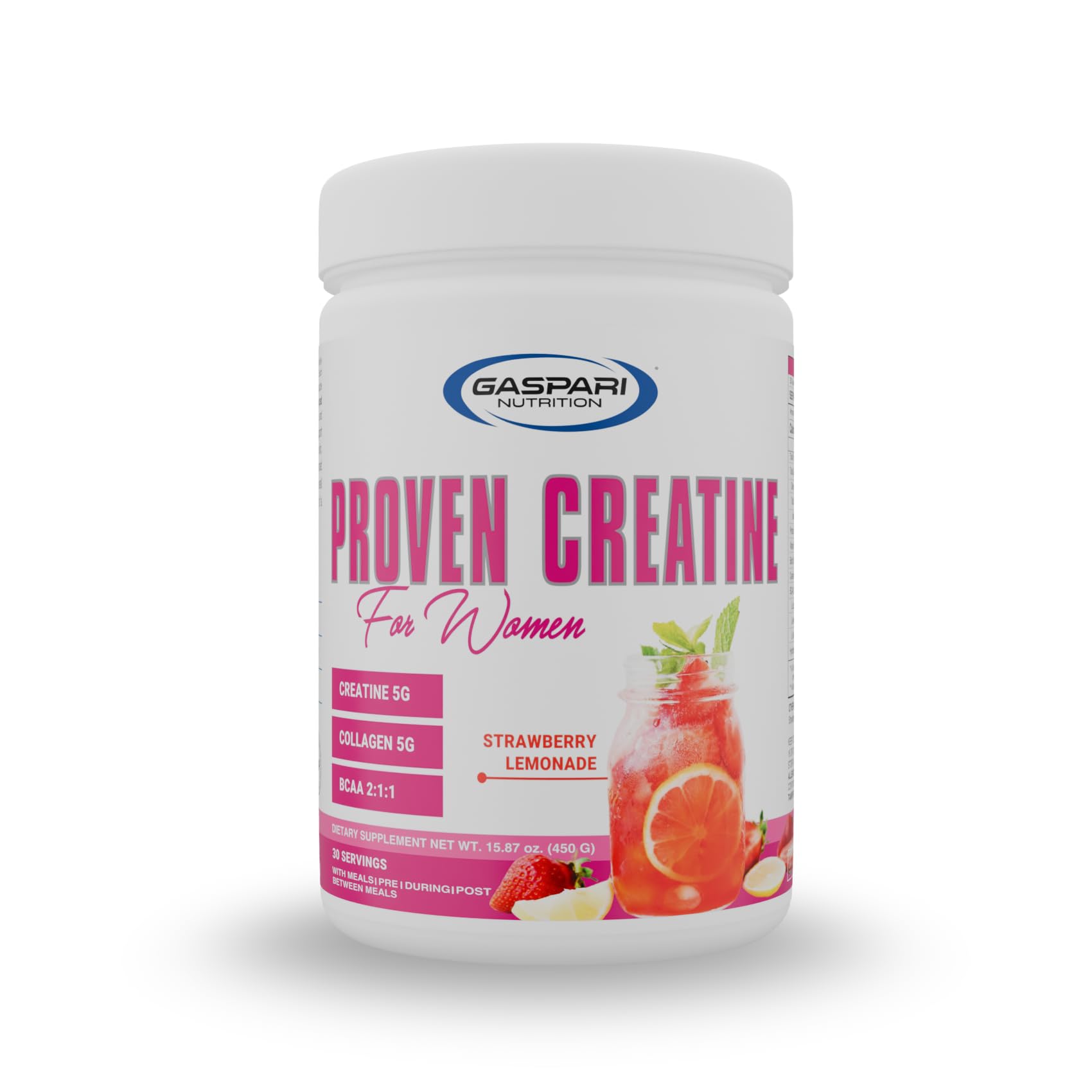 Gaspari Nutrition Suplemento de Creatina para Mulheres com 5 g de Creatina, 5 g de Colágeno, Vitamina C e Eletrólitos, 30 porções